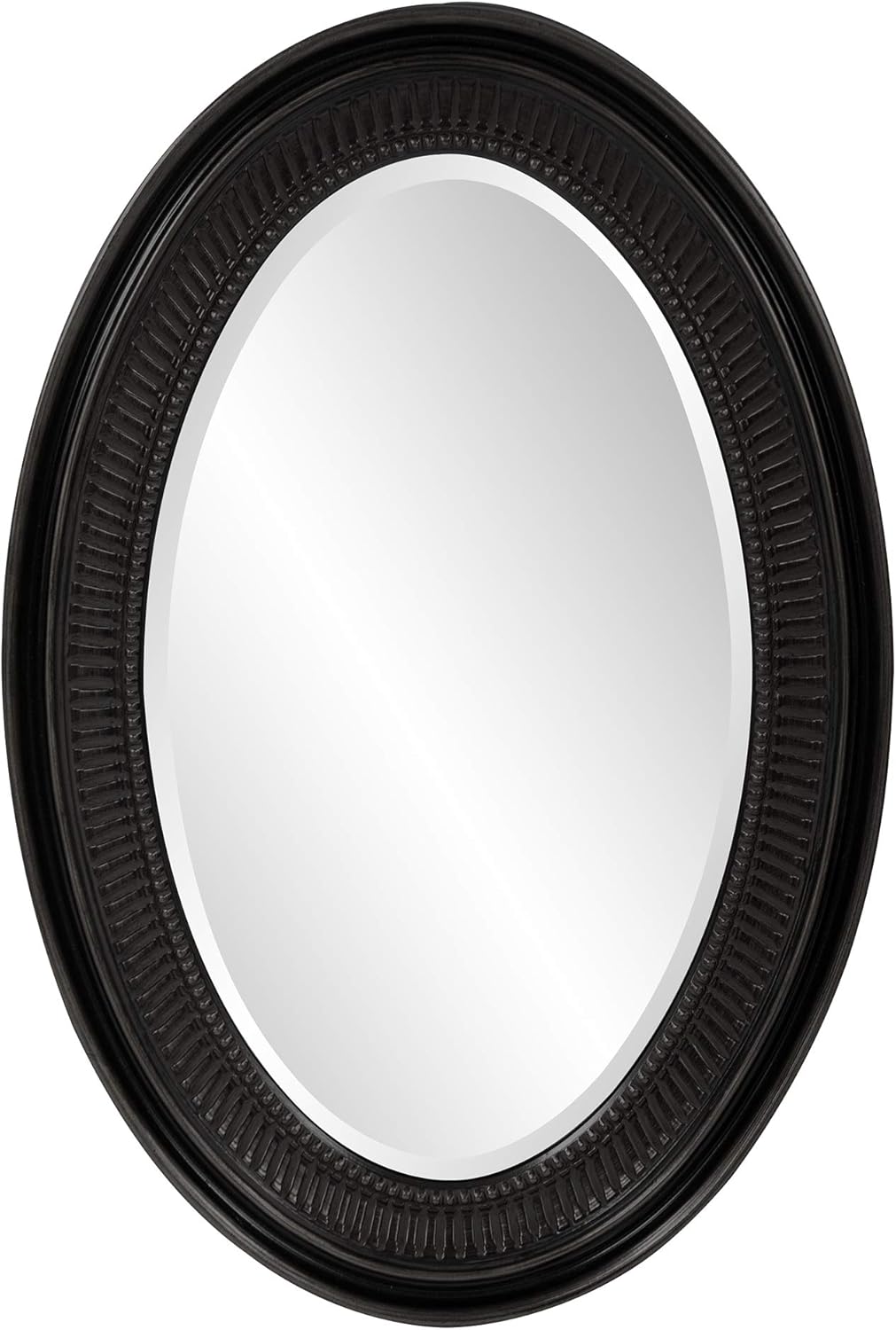 Howard Elliott Ethan Black Oval Decorative Wall Hanging Mirror, Vintage Oval Mirror for Wall Decor Resin Frame Vanity Mirror Perfect for Living Room, Bedroom & Home Decor, 21 x 31 Inch