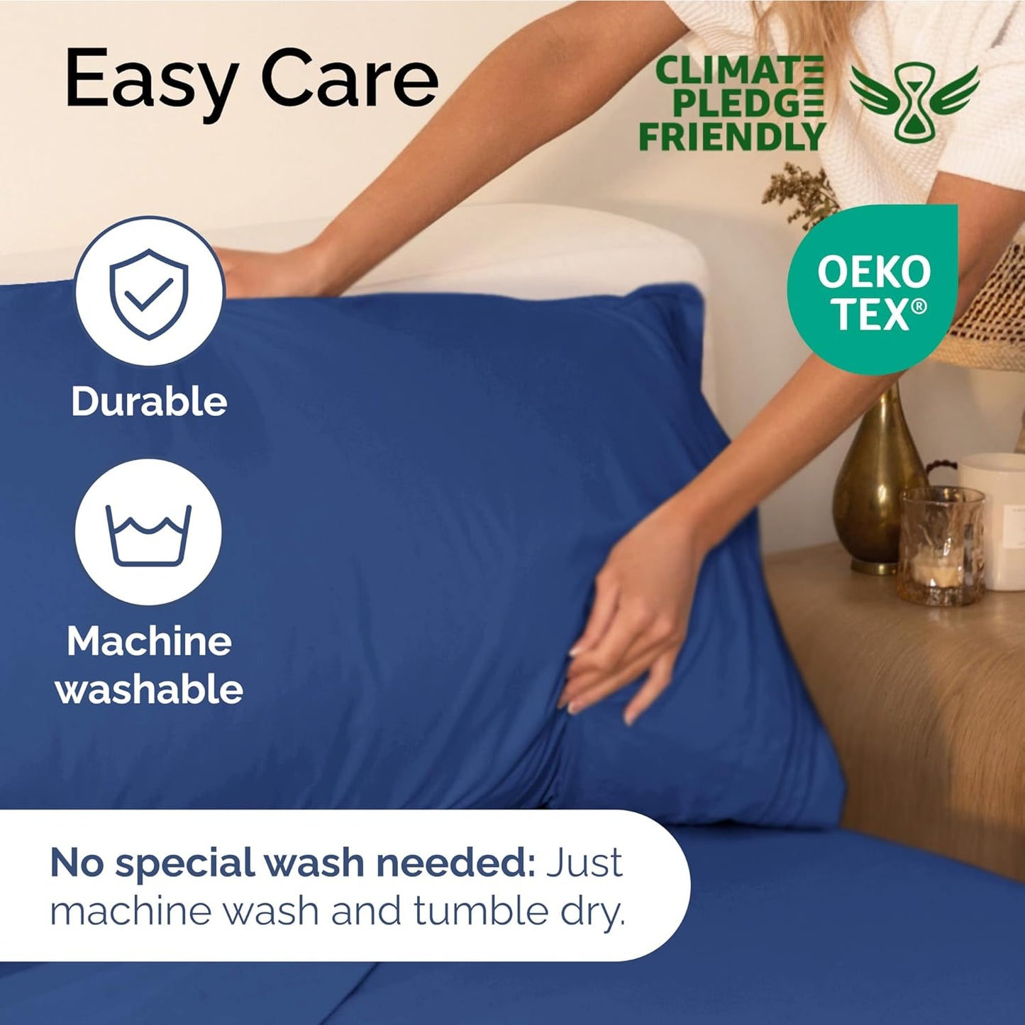 Full Size 4 Piece Sheet Set - Extra Soft, Breathable & Cooling Sheets - Hotel Luxury Durable Bed Sheets for Women & Men - Deep Pockets, Easy-Fit & Wrinkle-Free Sheets - Cobalt Blue Oeko-Tex Bed Sheets