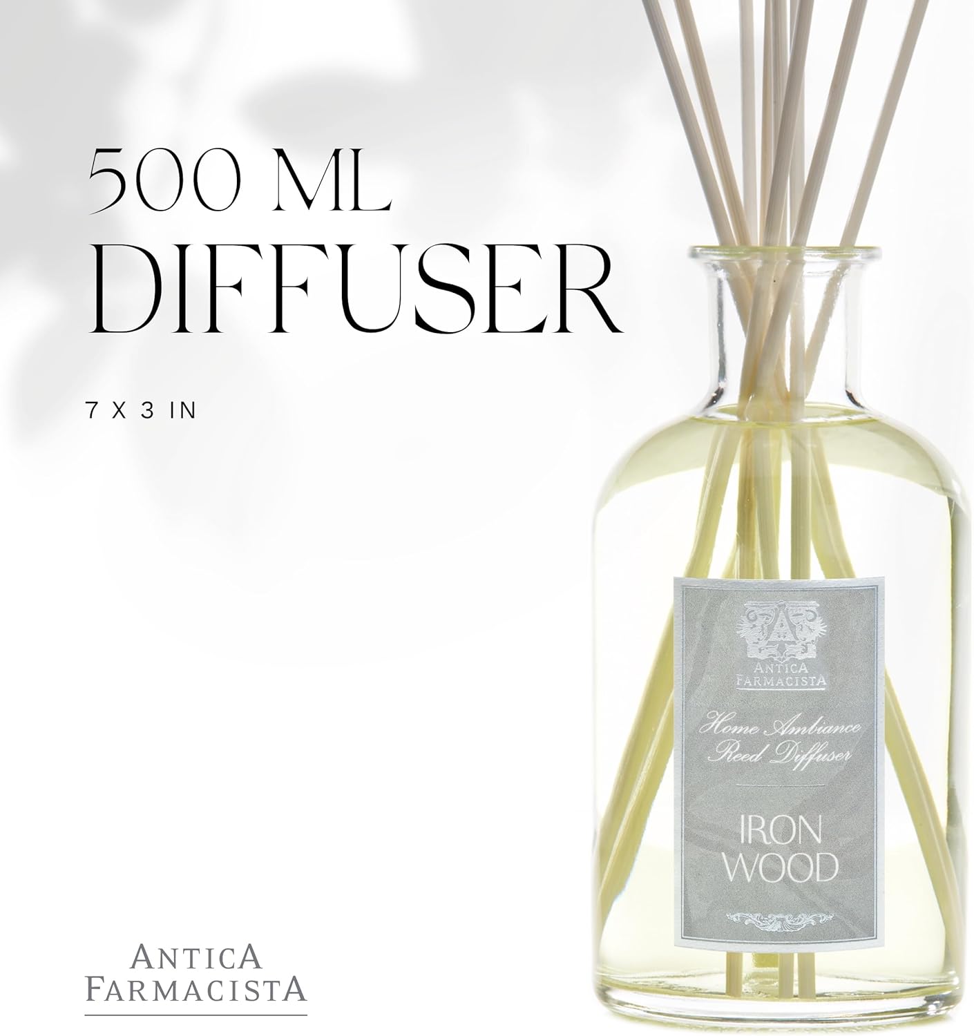 Antica Farmacista Home Ambiance Diffuser - Long-Lasting Reed Scent Diffuser - Luxury Room Freshener Gift - Ironwood, 16.9 fl oz