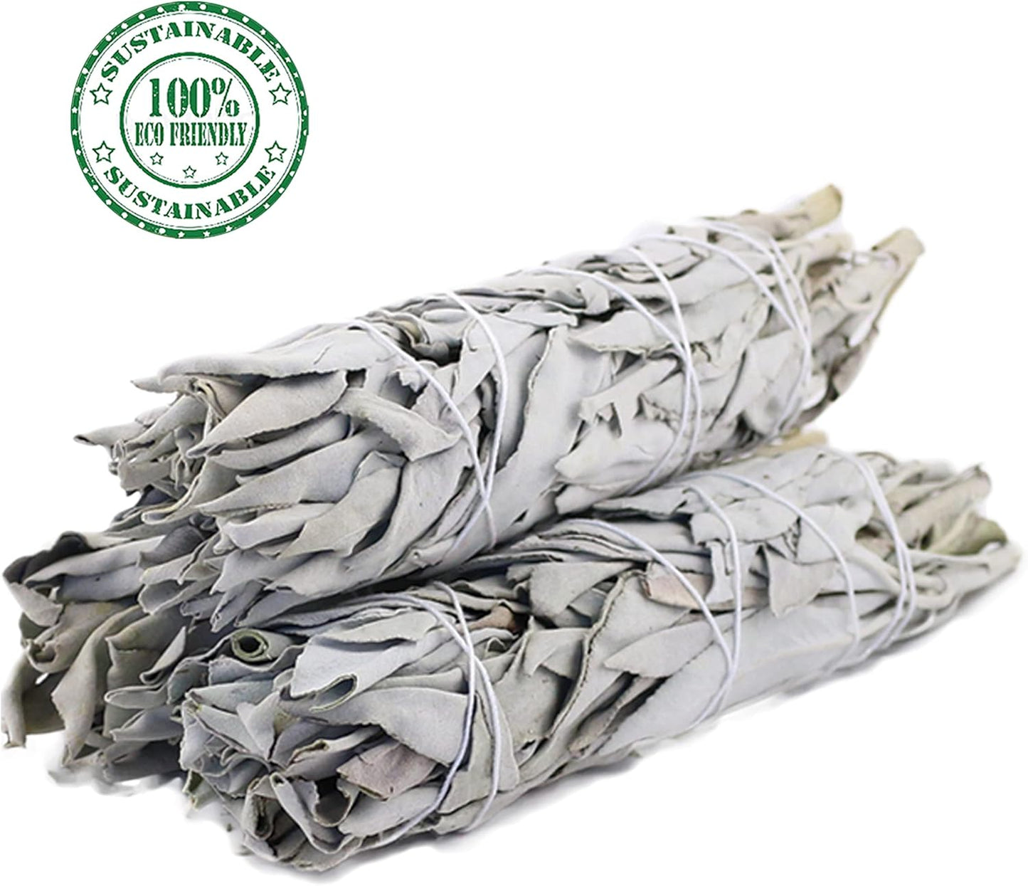Ancient VEDA 6" White Sage Smudge Sticks for Cleansing House, Meditation, Yoga, Negative Energy Cleanse, and Smudging with Starter Guide | 6 Inch Organic California White Sage Bundles (3 Pack)