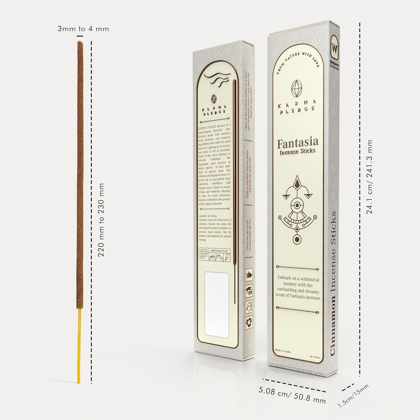 Fantasia Incense Sticks, Organic Hand Dipped Incense, Natural Herbs & Aromatic Ingredients, Contain 40 Sticks Inside, Burn Time 45 to 60 Minutes, Spiritual Gifts, Divine Incense by Karma Pledge