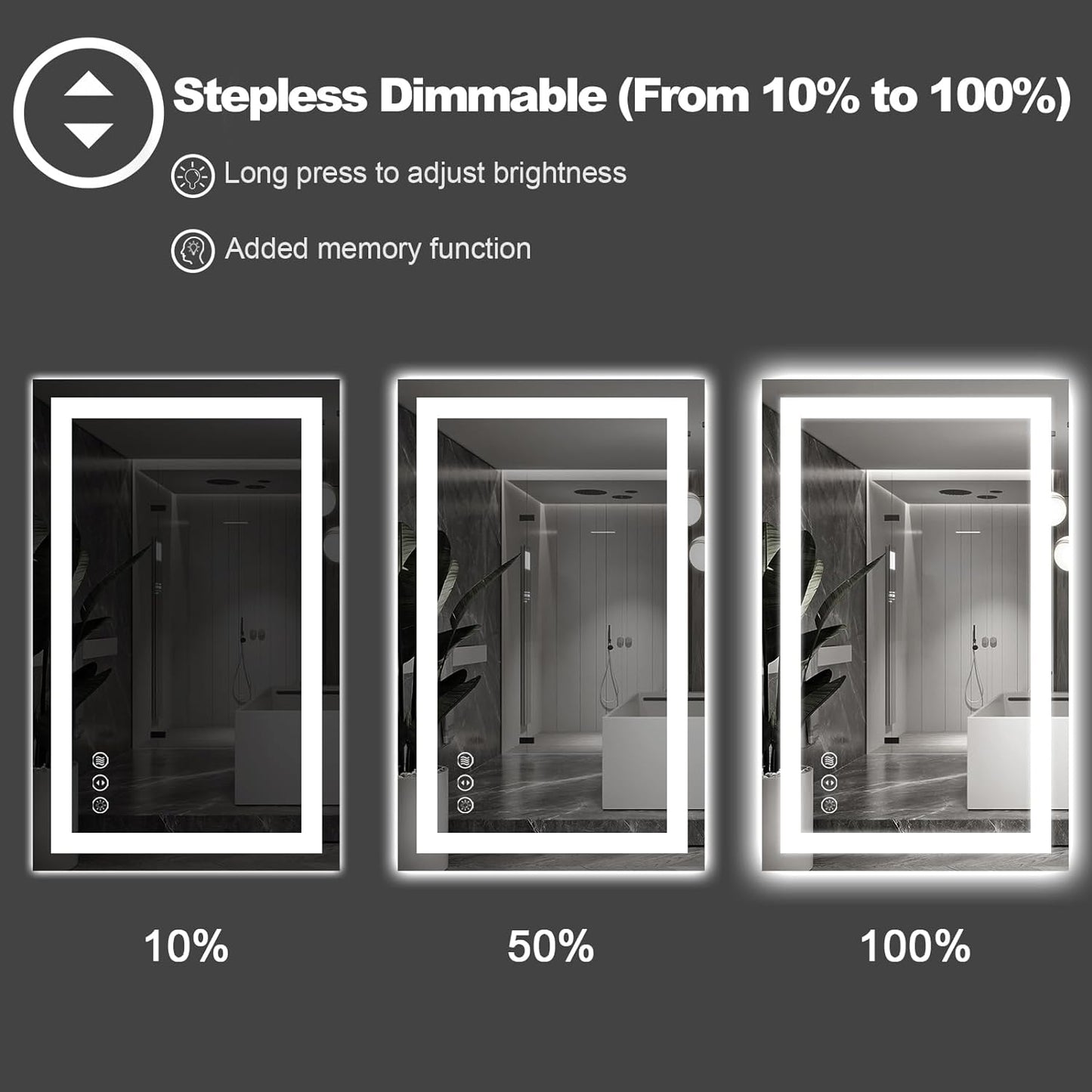 Amorho LED Bathroom Mirror Large 77"x 36" with Front Light and Backlit, Stepless Dimmable Wall Mirrors with Anti-Fog, Shatter-Proof, Memory, 3 Colors, Double LED Vanity Mirror