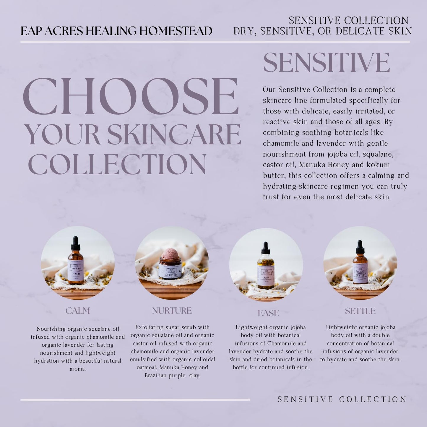 Emulsified Face Sugar Scrub, Organic squalane oil/Castor oil: infused Chamomile, Kokum Butter, Purple Clay, Colloidal Oatmeal, Manuka Honey-Gentle exfoliant: Dry/Sensitive/Acne-Prone (NURTURE)