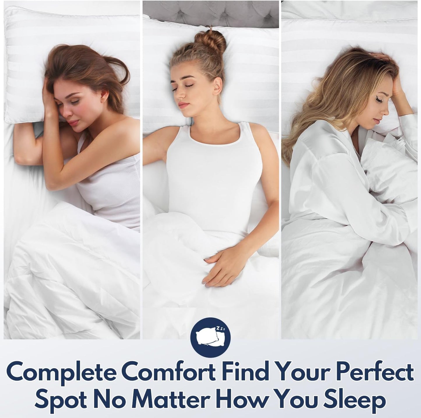 DIORIS Pillows Queen Size Set of 2 - Luxury Hotel Bed Pillows for Sleeping, Premium Fluffy Soft Down Alternative Fill Pillows for Back, Stomach, Side Sleepers, Breathable & Skin-Friendly