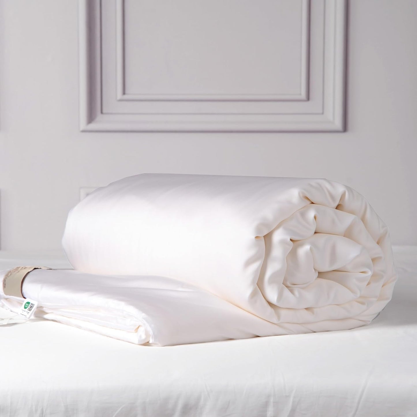 CUDDLE DREAMS Silk Filled Comforter for All Season, Detachable Tencel Duvet Cover for Easy Care, Naturally Breathable (White, King)