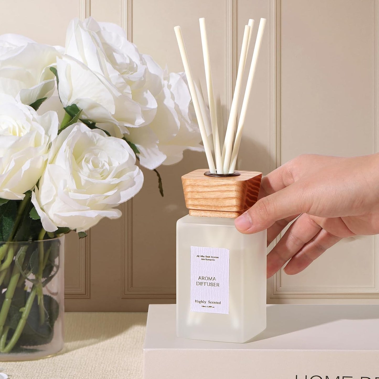 Reed Diffuser Set, 5.2 oz Citrus Scent Reed Diffuser with Sticks, Reed Diffusers for Home Bedroom Apartment Bathroom Decor, Scented Diffuser Gift for Home Fragrance.