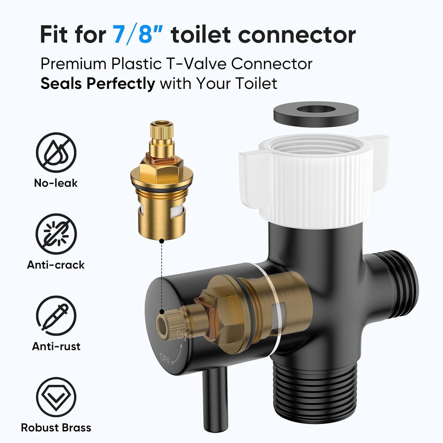 Arofa Handheld Toilet Bidet Sprayer for Toilet-Adjustable Water Pressure Control with Bidet Hose for Feminine Wash, Stainless Steel Brushed Nickel Bidet Faucet Cloth Diaper for Baby Wash, Black,2 Pack