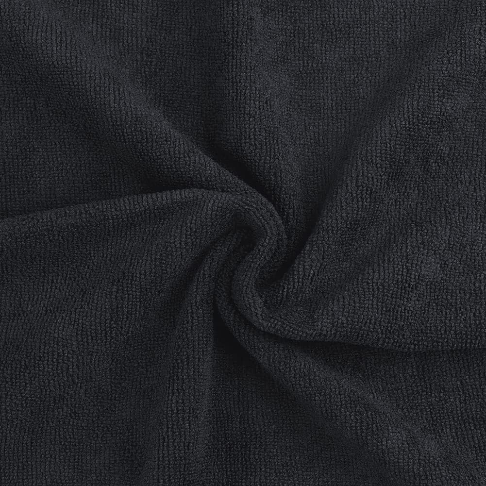 Orighty Black Salon Towel, Pack of 24 (Not Bleach Proof, 16 x 29 Inches) Super Soft and Absorbent Microfiber Hair Salon Towels for Salons, Hand, Gym, Bath, Spa and Home Hair Care