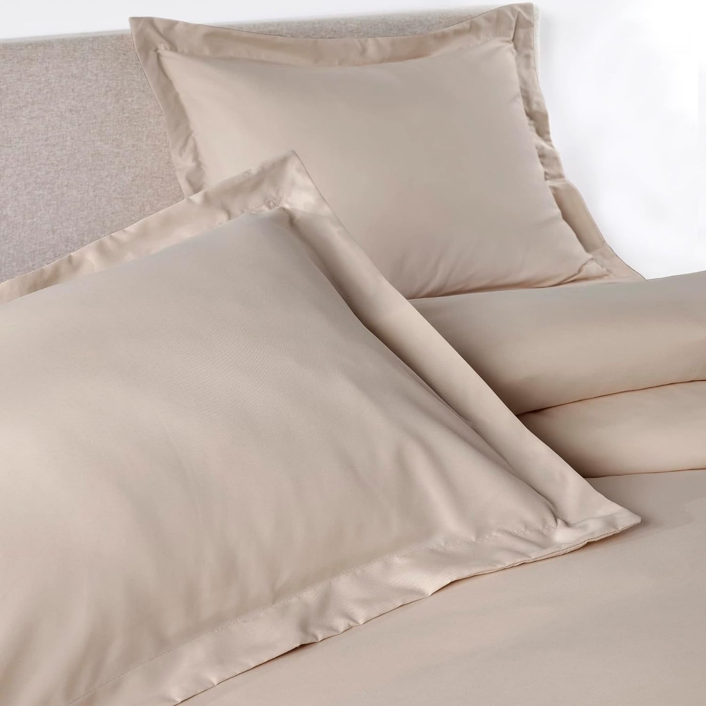 PeachSkinSheets 1500tc Level of Softness Soft Cooling Duvet Cover Set | Queen/Full Size - Toasted Marshmallow