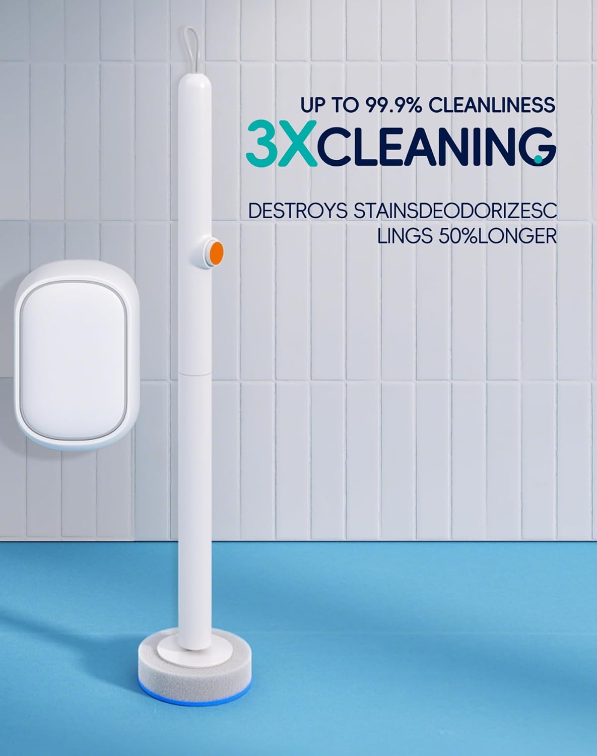 Disposable Toilet Cleaning System - Toilet Wand Kit with 36 High-Performance Refills, Wall Mounted Brush and Holder for Deep Cleaning Bathroom (Brush + 36 Refills)