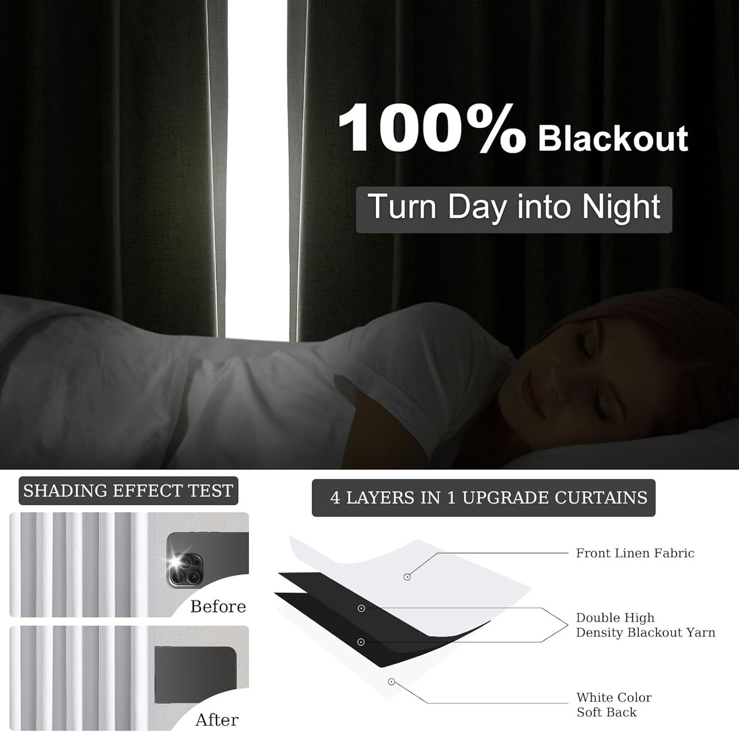 Topfinel 120 Inches Long Extra Long White Linen Curtains for Living Room,100 Percent Blackout Floor to Ceiling Pinched Pleated Boho Insulating Drapes 2 Panels for Track System,10 FT Bay Window