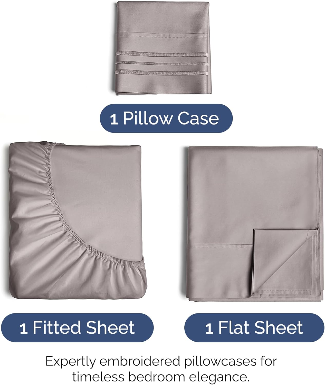 Twin XL Size 3 Piece Sheet Set - Extra Soft, Breathable & Cooling Sheets - Hotel Luxury Bed Sheets for Women & Men - Deep Pockets, Easy-Fit & Wrinkle-Free Sheets - Thistle Purple Oeko-Tex Bed Sheets