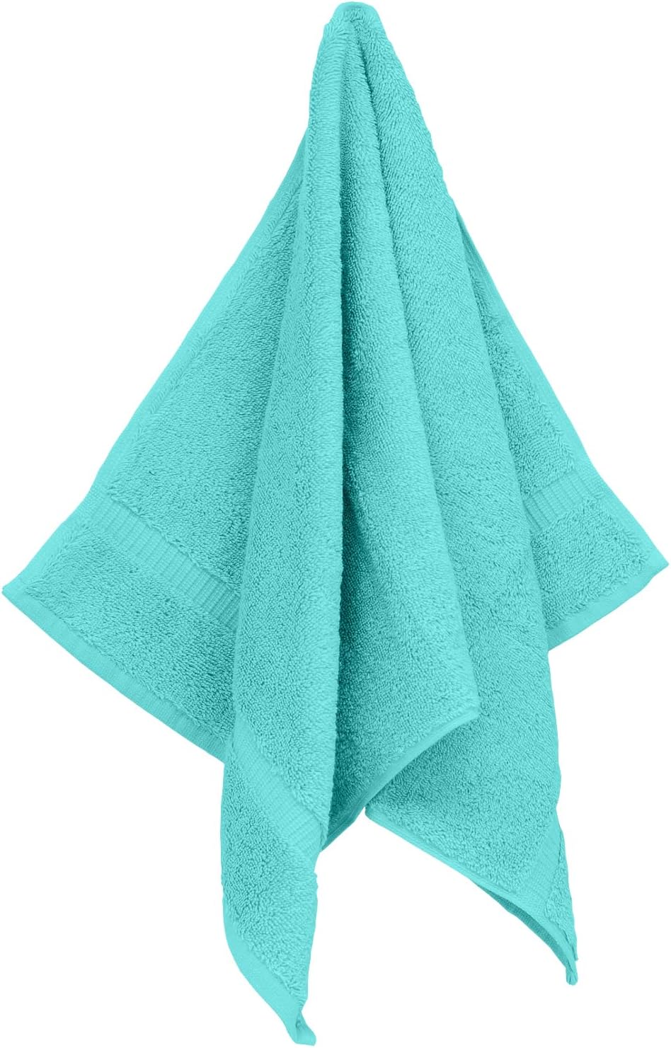 Luxury Hotel & Spa Ultra Soft Hand Towels 100% Turkish Cotton - Aqua Blue - Set of 4