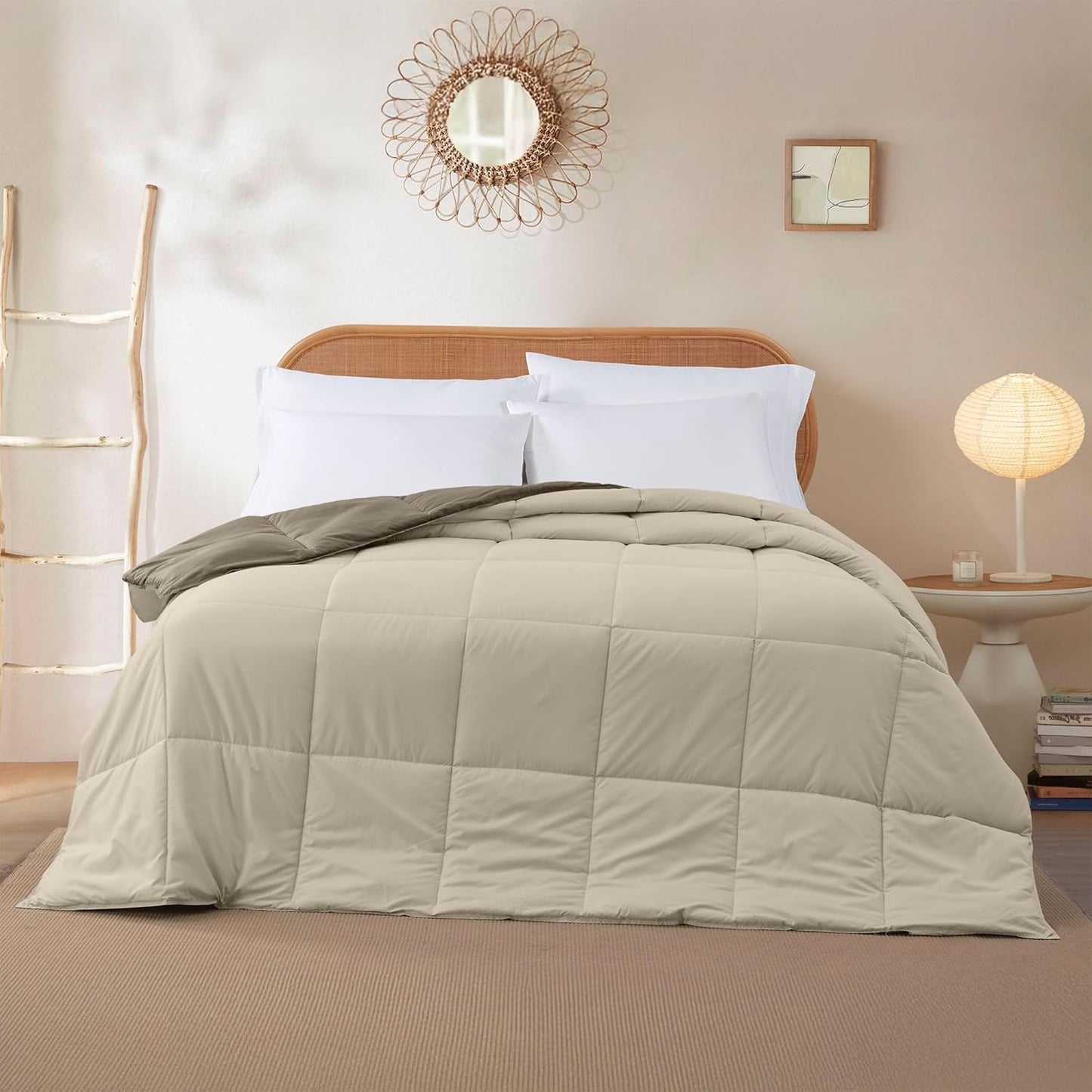 Modern Threads Down Alternative Reversible Comforter Taupe/Champagne Twin