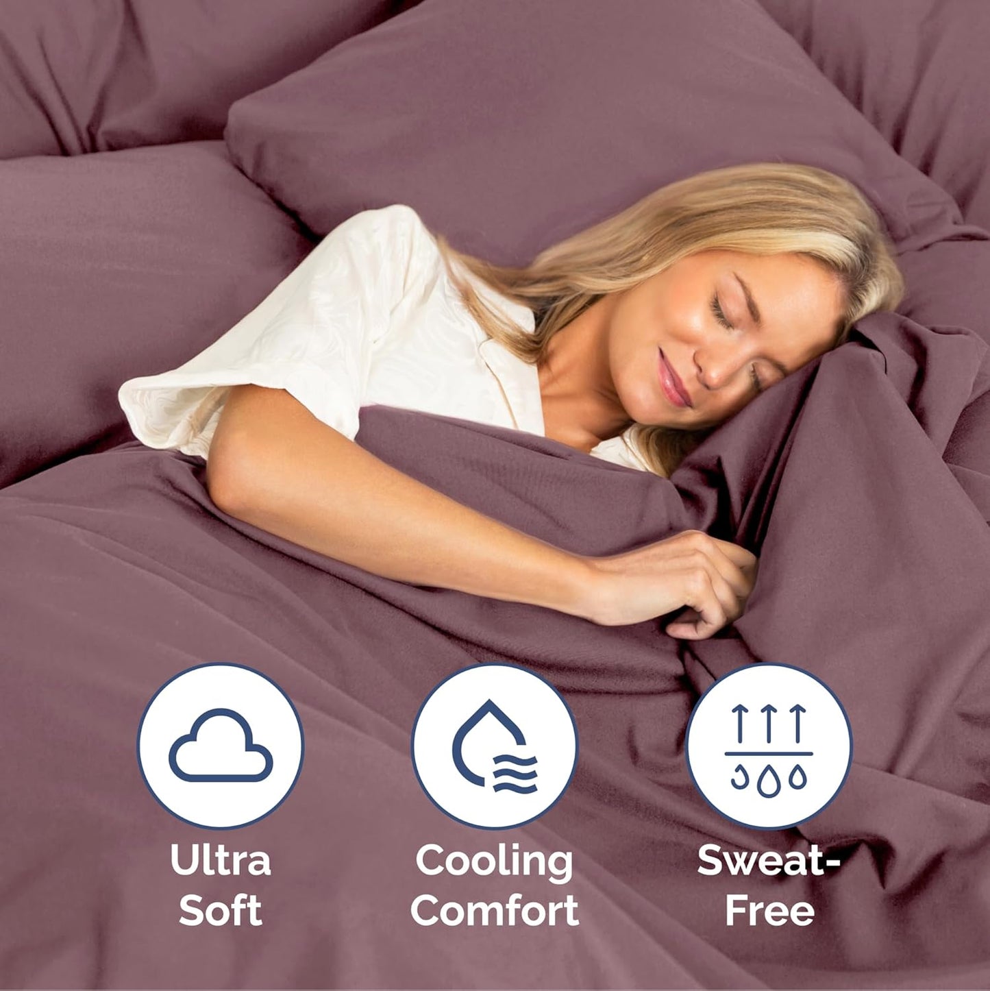 Queen Size 4 Piece Sheet Set - Extra Soft, Breathable & Cooling Sheets - Hotel Luxury Durable Bed Sheets for Women & Men - Deep Pockets, Easy-Fit & Wrinkle-Free Sheets - Cool Plum Oeko-Tex Bed Sheets