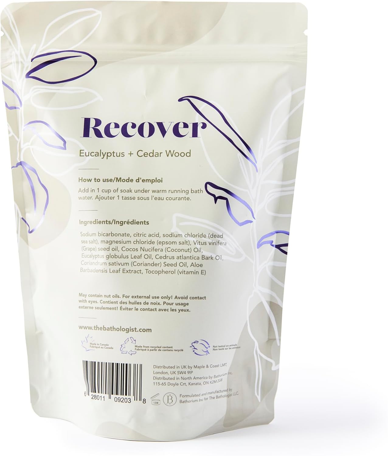 The Bathologist Fizzy Bath Soak, Shea Butter & Epsom Salt, Mineral Therapeutics, Exfoliating for Dry Skin, Vegan & Cruelty-Free, 32 oz (Recover)