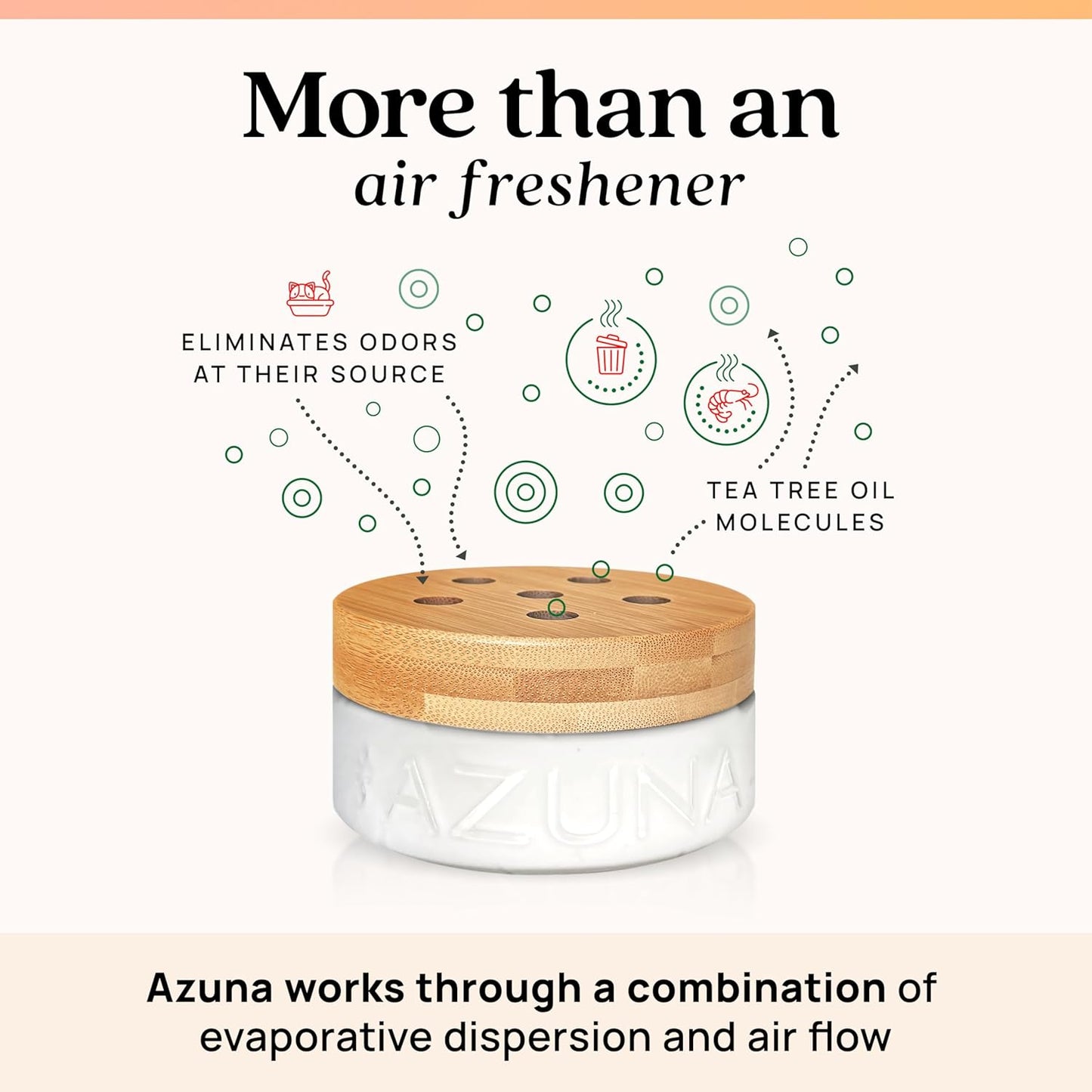 Azuna All-Natural Odor Remover Gel Refill Pouch | Air Purifier with Tea Tree Oil | Plant-Based & Long Lasting | For Pet Odors, Smoke & Strong Odors | Simply Citrus, 12 oz.