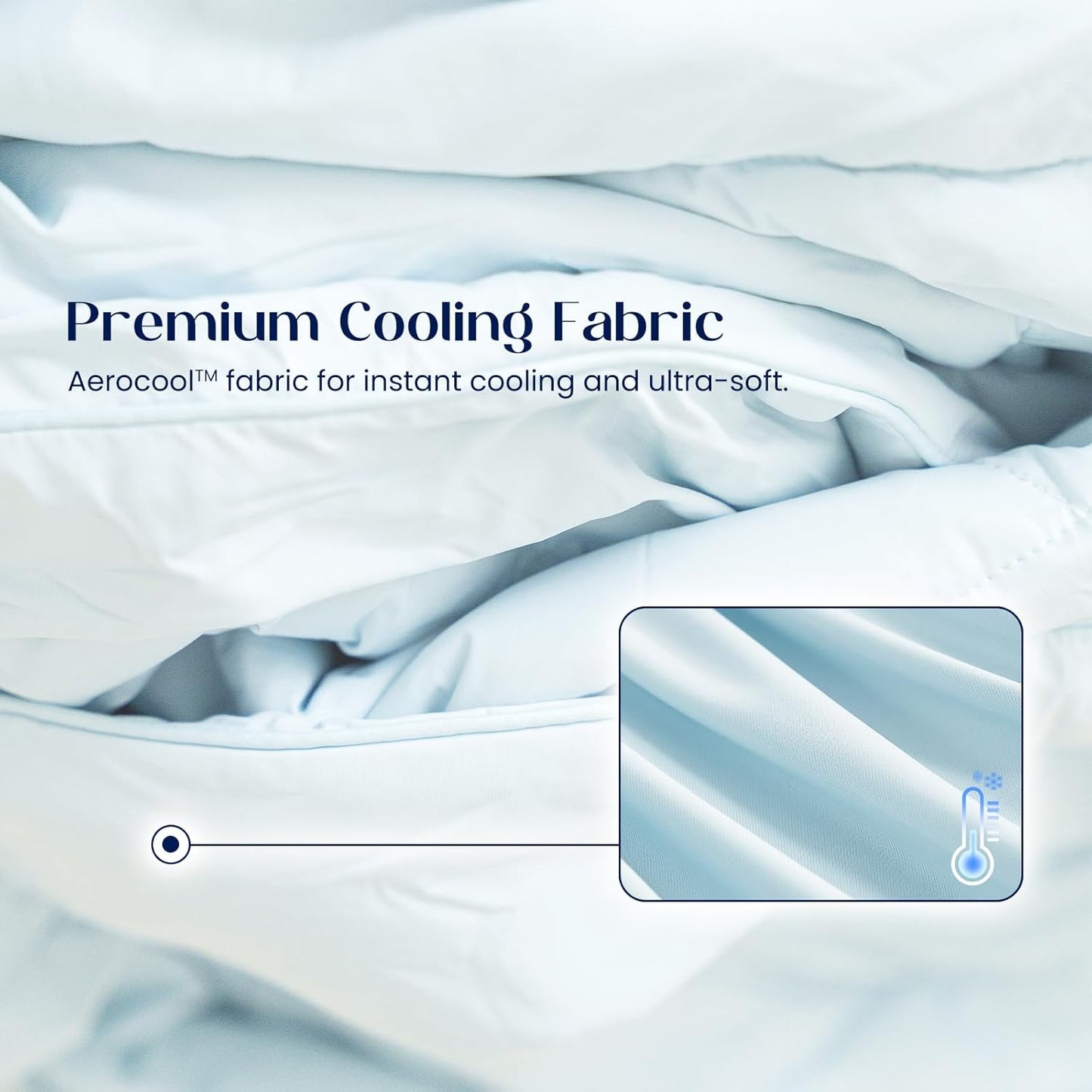 Dream Valley® Outlast® Deepsleep Cooling Comforter, Full/Queen Size, NASA-Grade Space Technology Cooling Blanket for Hot Sleepers Night Sweats, Q-Max > 0.45 Aerocool™ Breathable, Dream Blue, 90"x90"