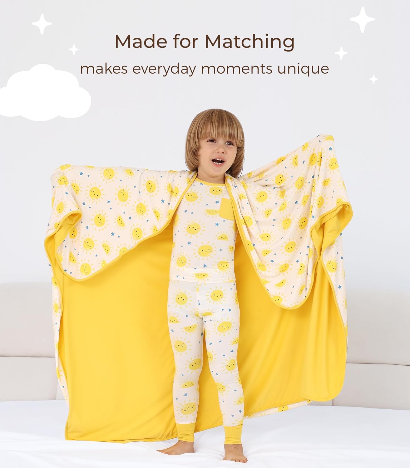 Premium Baby Blanket, Stretchy Quilt for Kid, Soft Crib Bedding for Newborn Baby and Toddler, Nursery Blanket for Boys and Girls, Viscose Made from Bamboo, 50'' x 50'' Sun