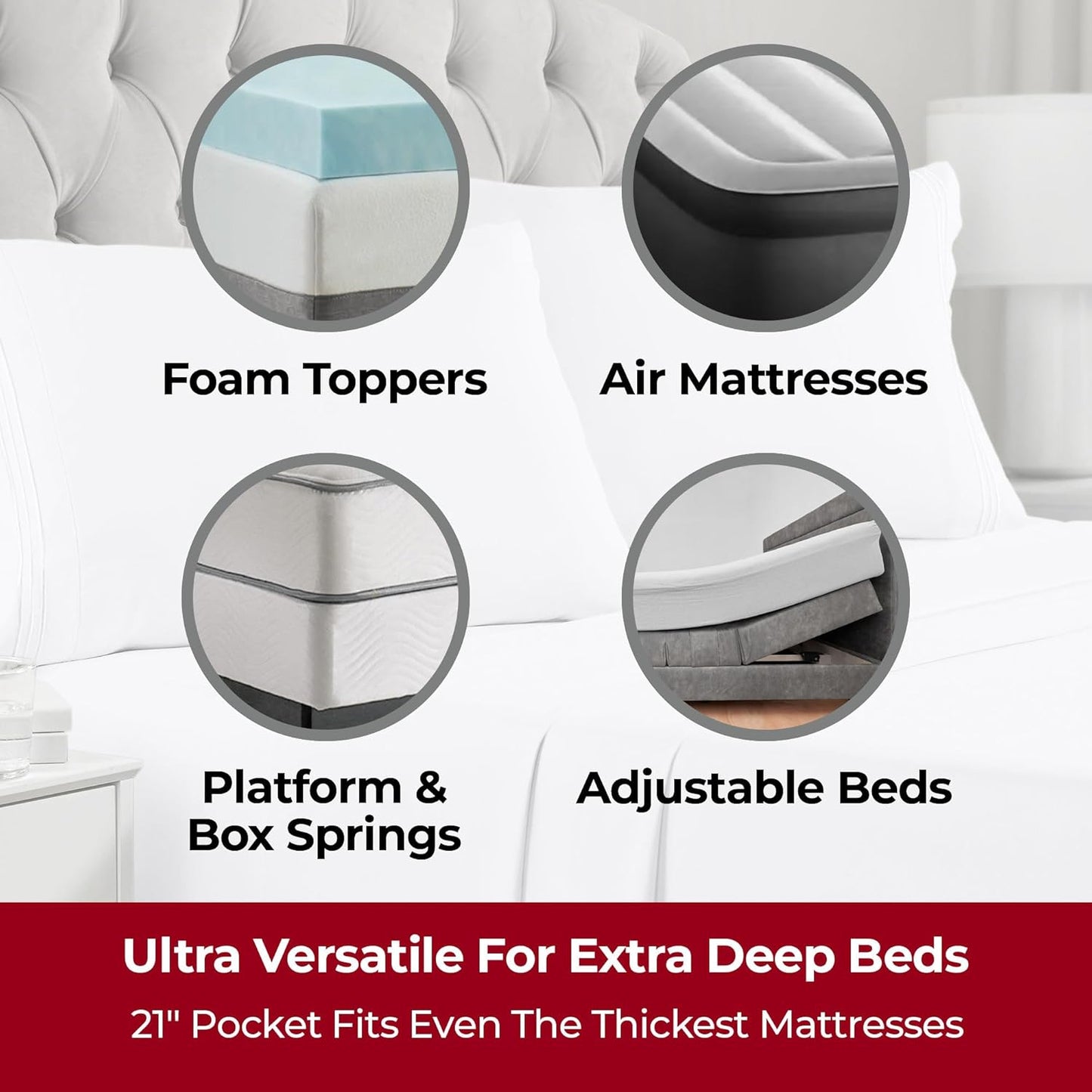 Mellanni Extra Deep Twin Sheets - 3 PC Iconic Collection Bedding - Hotel Luxury, Ultra Soft, Cooling Bed Sheets - Wrinkle, Fade, Stain Resistant (Twin, White)