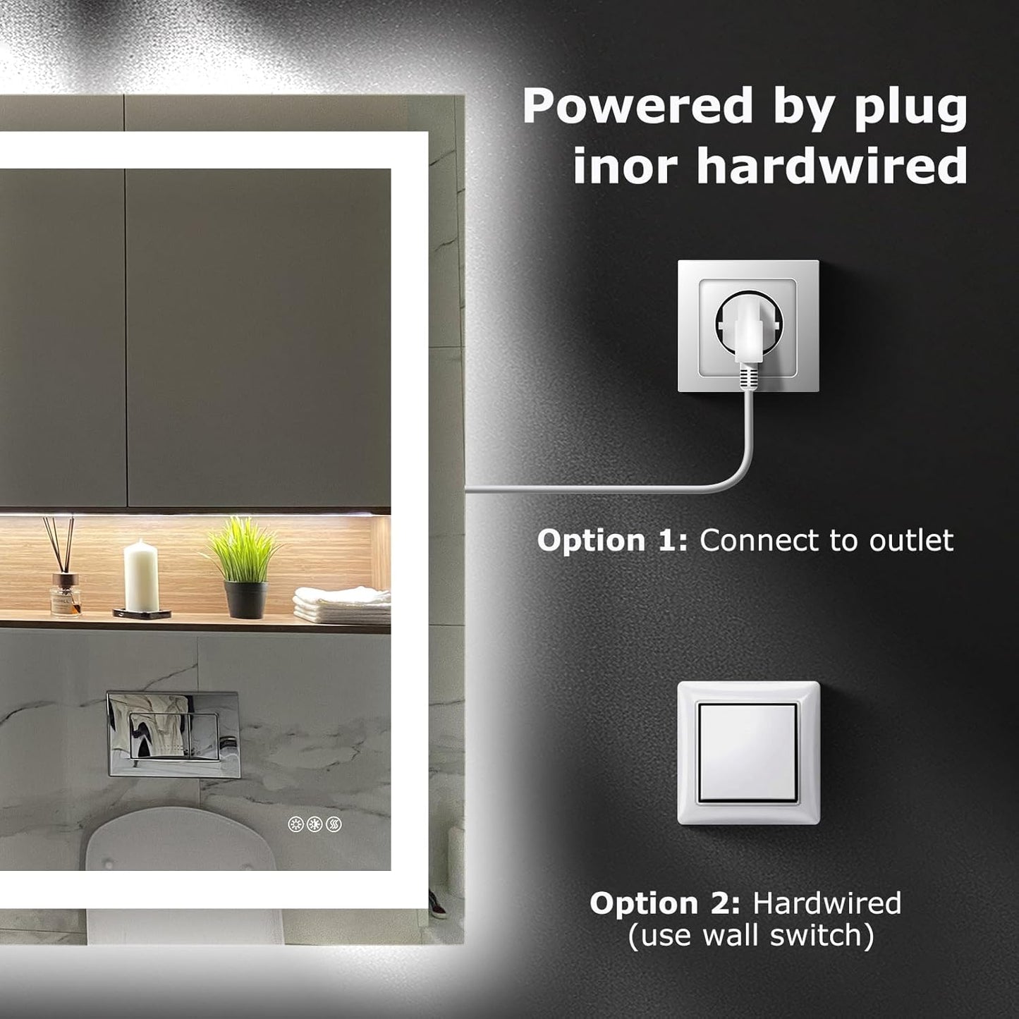 40X36 LED Bathroom Mirror with Lights, Anti-Fog, Dimmable, Backlit + Front Lit, Smart Bathroom Vanity Mirror, Memory Function, Shatterproof, Tempered Glass (Horizontal/Vertical)