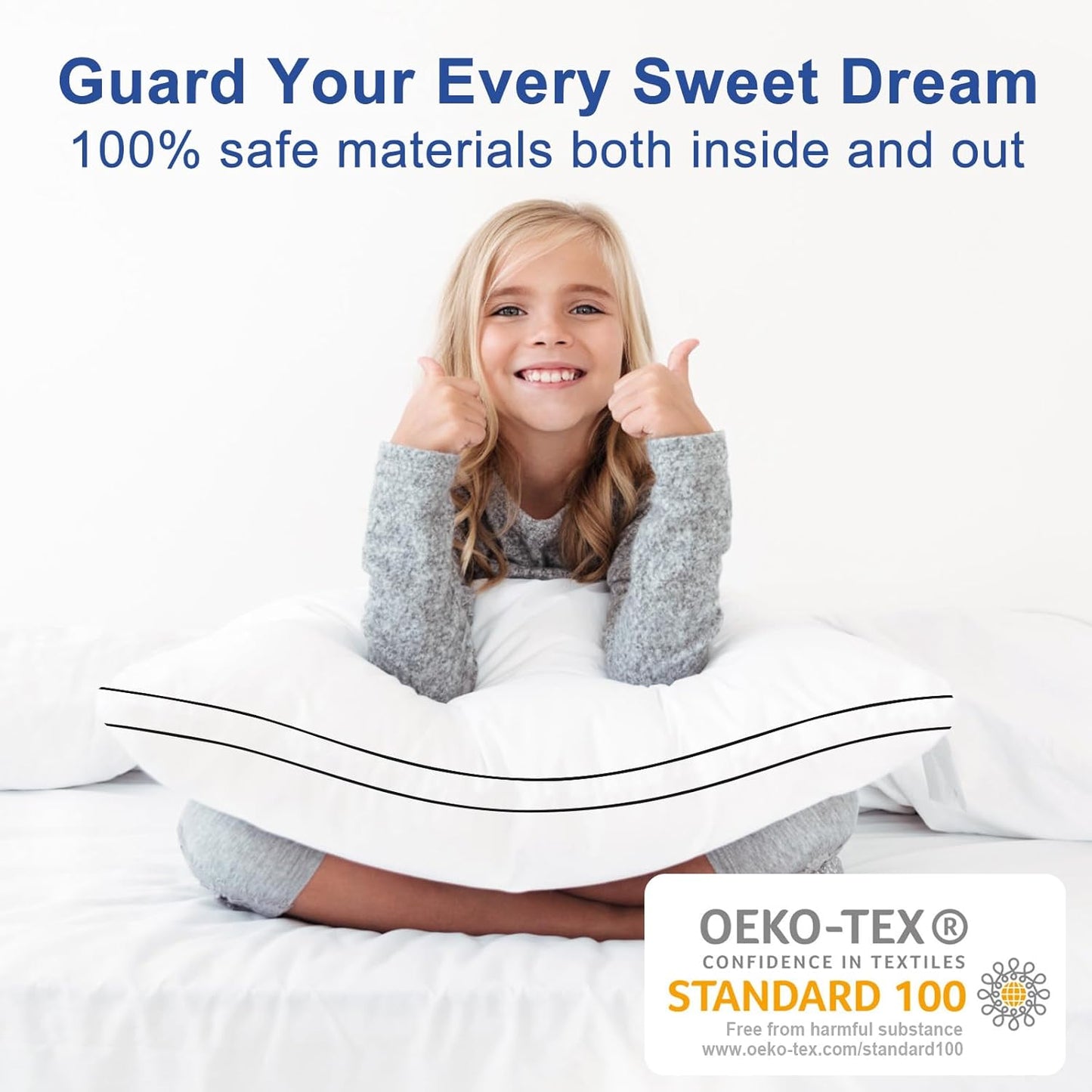 Premium Pillows King Size Set of 2, Fluffy and Supportive 7D Down Alternative Bed Pillows, Luxury Soft Hotel Quality Gusseted Pillow for Side Back Stomach Sleepers, Relief Neck Head and Shoulder Pain