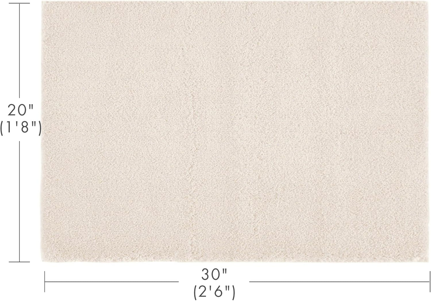 Madison Park Signature Non Slip, Luxrurious Plush Mat, Absorbent, Quick Dry, Spa Design Bath Room Décor Marshmallow Bathroom Rug, 1'8"x2'6", Natural
