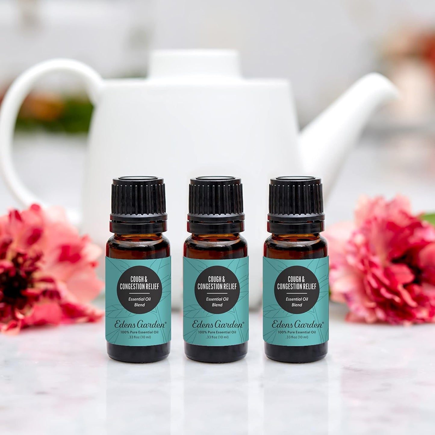 Edens Garden Cough & Congestion Relief Essential Oil Blend- 100% Pure Premium Grade, Undiluted, Natural, Therapeutic, Aromatherapy, The Best for Diffusing, Skin, Humidifiers, Candle 10 ml (.33 fl oz)