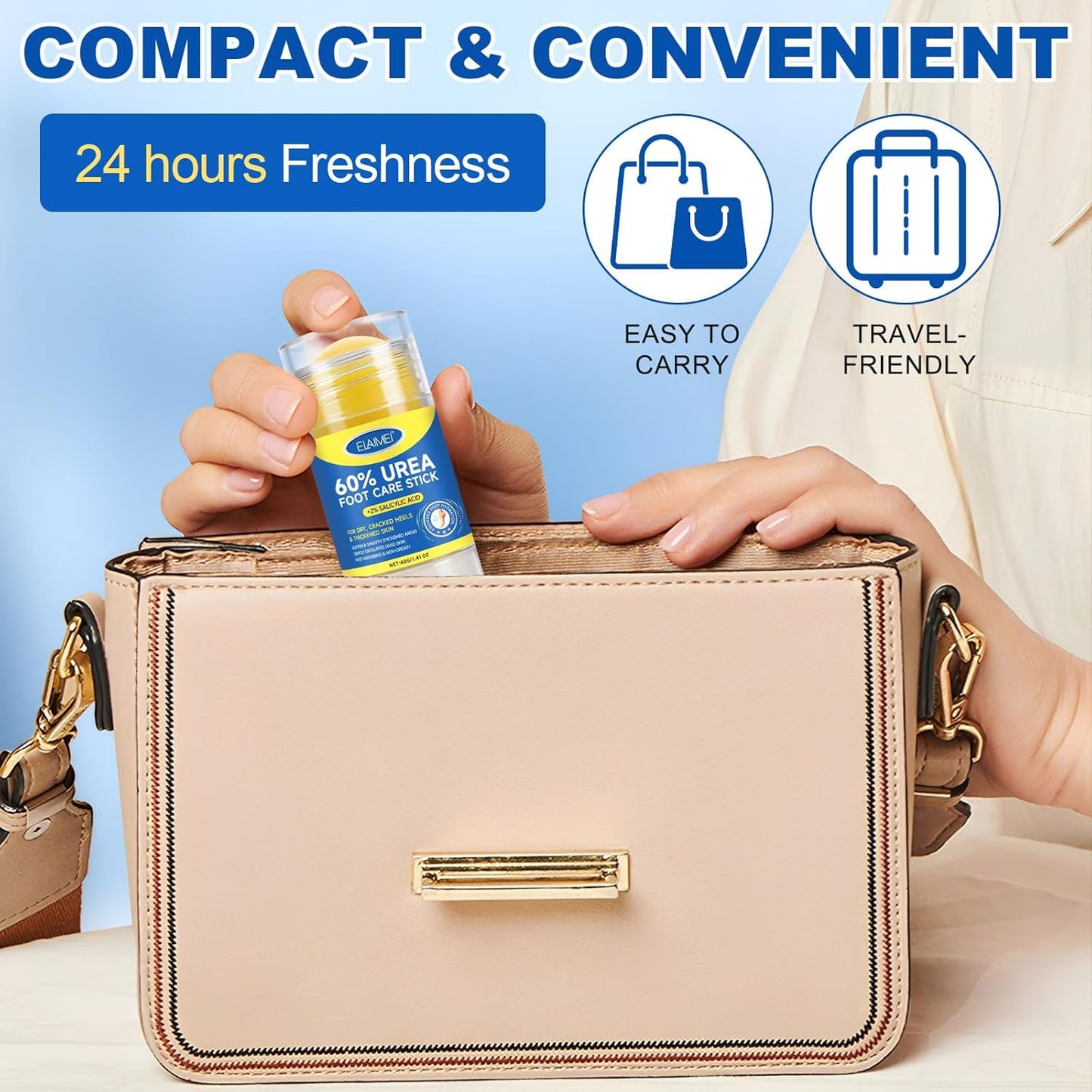 60% Urea Cream Stick with Salicylic Acid 2%, Urea Hydrating Foot Cream, Severe Cracked Heel Repair Restoring Balm, Foot Lotion Repairs and Hydrates Dry and Feet and Hand