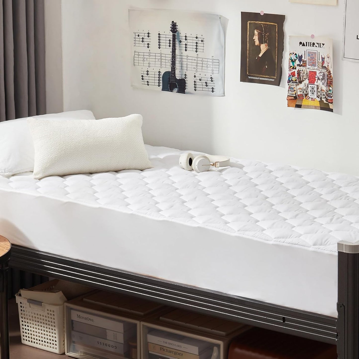 UNILIBRA Twin XL Mattress Protector Waterproof, Deep Pocket Mattress Pad Cover Up to 18 Inches, Quilted Fitted Hollow Cotton Filling Breathable Mattress Topper