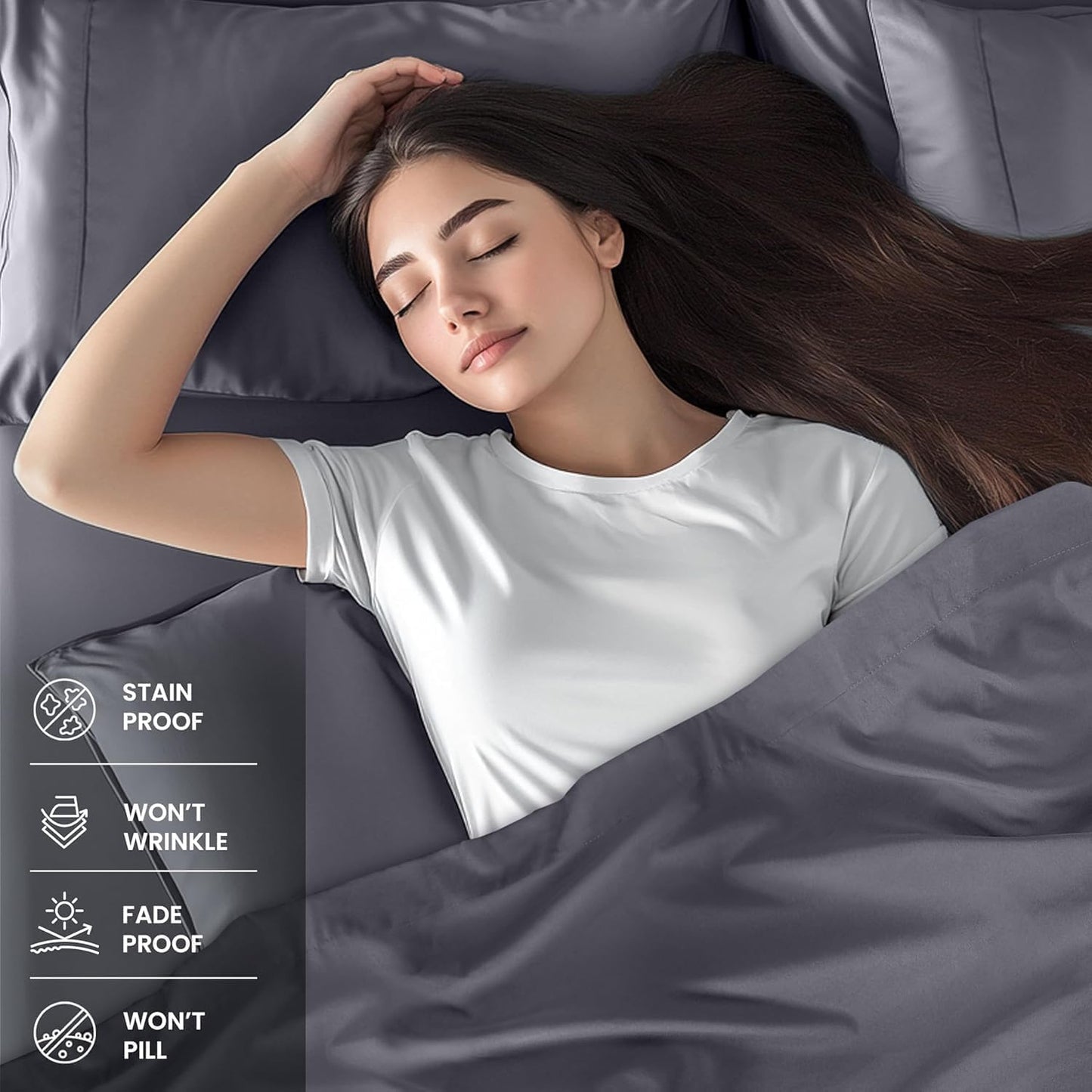Utopia Bedding Full Bed Sheets Set - Pack of 2 Sheet Sets - Perfect for Spa, Hotel, & Guest Bedroom - Brushed Microfiber - Shrinkage and Fade Resistant - Easy Care (Grey)