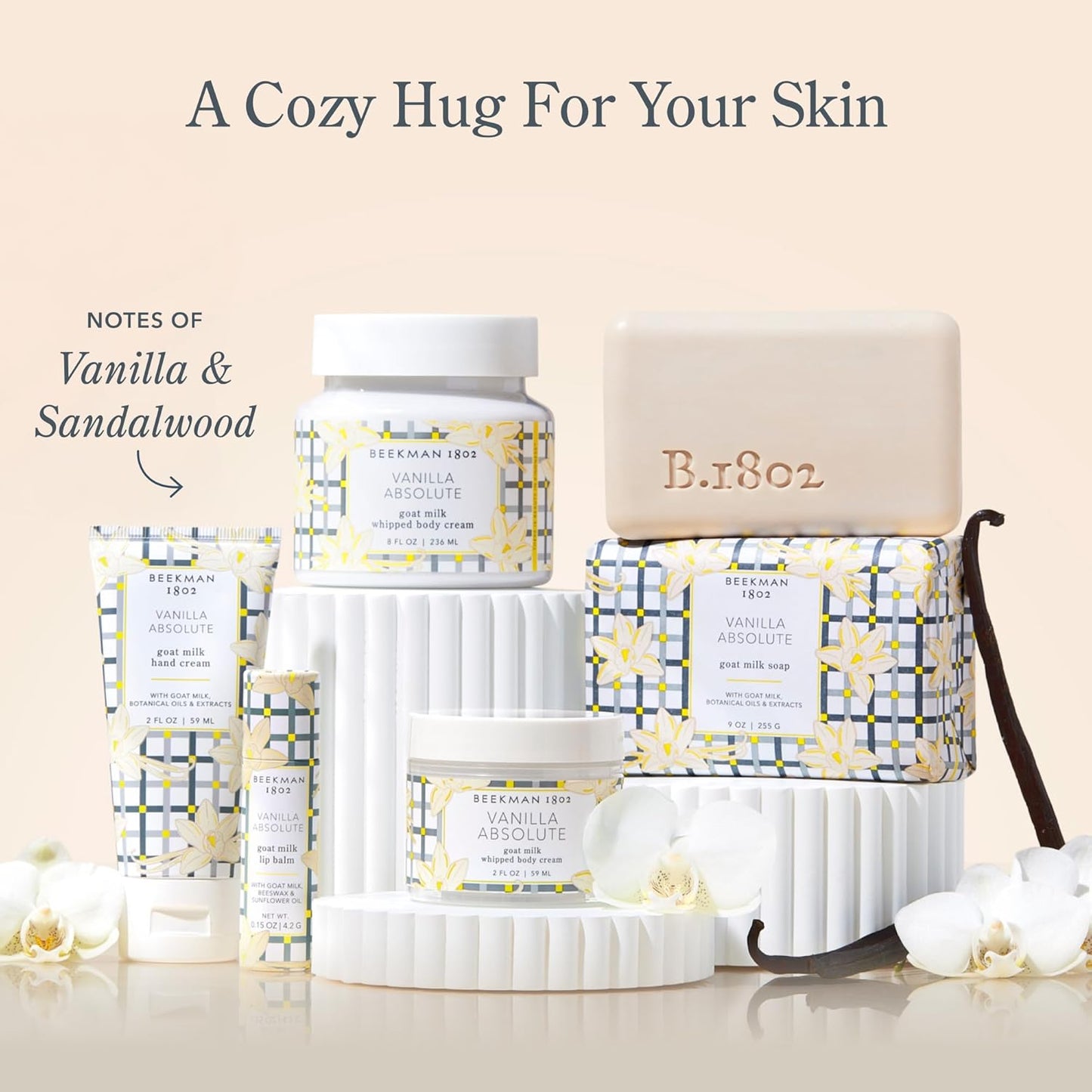 Beekman 1802 Pure Goat Milk Hand Cream, Vanilla Absolute - Scented - 2 oz - Moisturizing Lotion for Dry Skin - Anti-Aging Hydration - Good for Sensitive Skin - Cruelty Free - Packaging May Vary