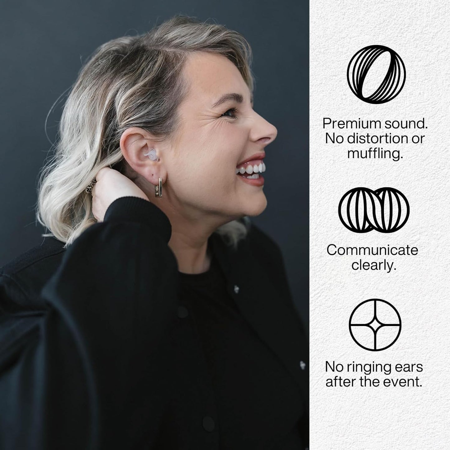 EARPEACE Music PRO - Concert Ear Plugs - Earplugs for Noise Reduction up to 20dB - High Fidelity Ear Plugs for Concerts, Musicians and Live Events - Reusable Earplugs - Includes Filter Set and Case