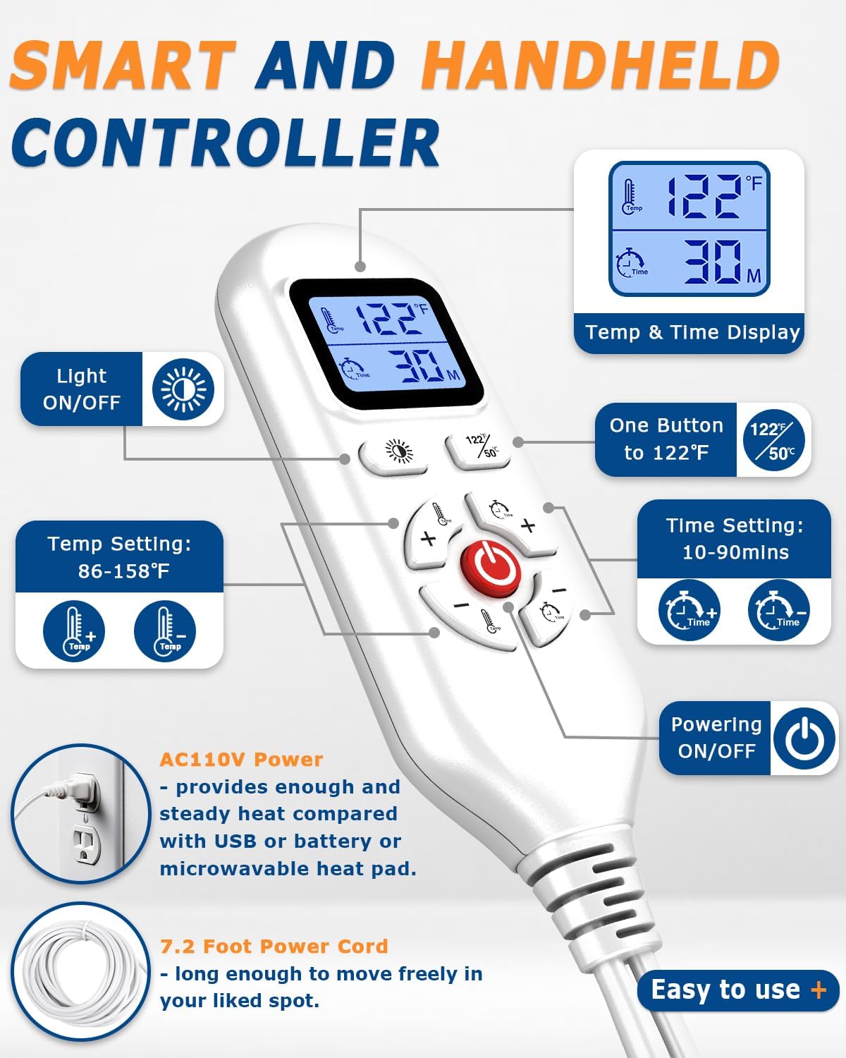 JOBYNA Heated Ankle Wraps for Planters Fasciitis/Achilles Tendinitis Pain Relief, 1 Pack Electric Ankle Heating Pad for Sprained Ankle, Arthritis Foot Heel Pain Relief, 86℉-158℉ & Auto Shut-Off