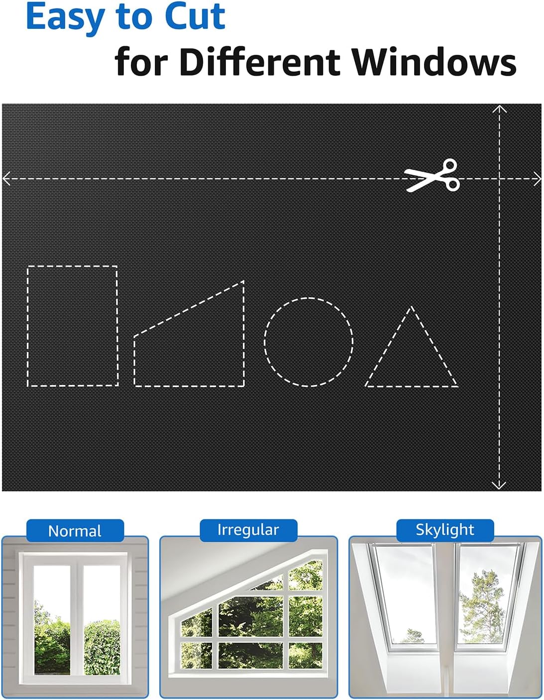 Sumobaby Blackout Curtains for Bedroom Portable 70"x70",No Drill Blackout Shades with Upgraded Hook&Loop Tapes,100% Black Out Window Cover,Thermal Insulated Blinds for Bedroom,Nursery(1 Panel,Black)