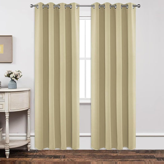 Joydeco Blackout Curtains 45 Inch Length 2 Panels Set, Thermal Insulated Long Curtains& Drapes 2 Burg, Christmas Drapes for Living Room Bedroom Window