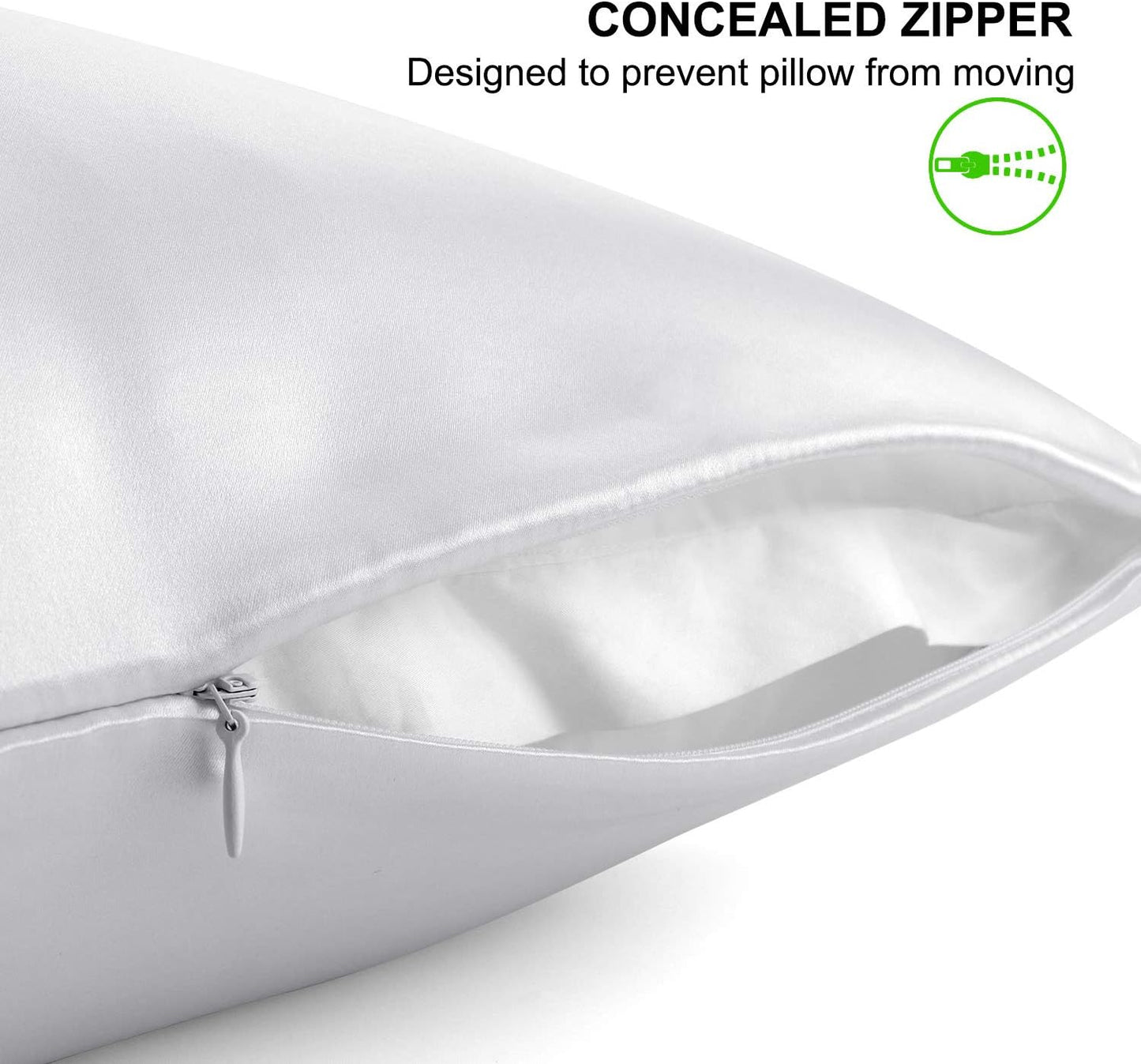 ALASKA BEAR 100% Pure Mulberry Silk Pillowcase for Curly Hair Wife Women Mother Her Grandma Pillow Slip Machine Washable Queen 20"x30" (1 Pack, Silver)