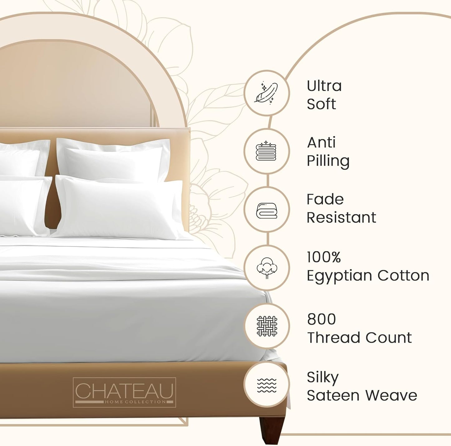 Egyptian Cotton Sheets Split King Size Sheets Deep Pocket Set, 800 Thread Count 4 Piece Split King Size Sheet & Pillowcase Sets Sateen Weave, Soft & Comfy Elasticated Breathable Bed Sheet – Seafoam