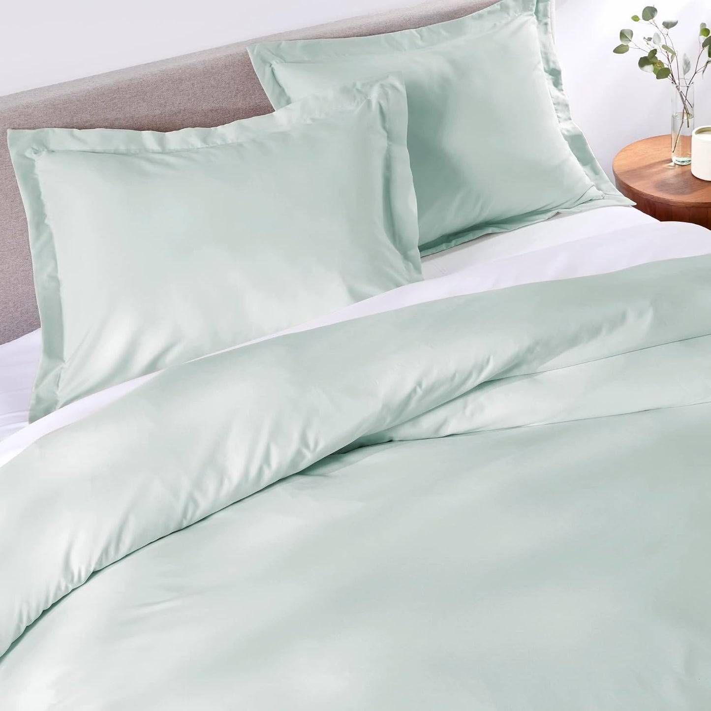 PeachSkinSheets 1500tc Level of Softness Soft Cooling Duvet Cover Set | Queen/Full Size - Mint Julep