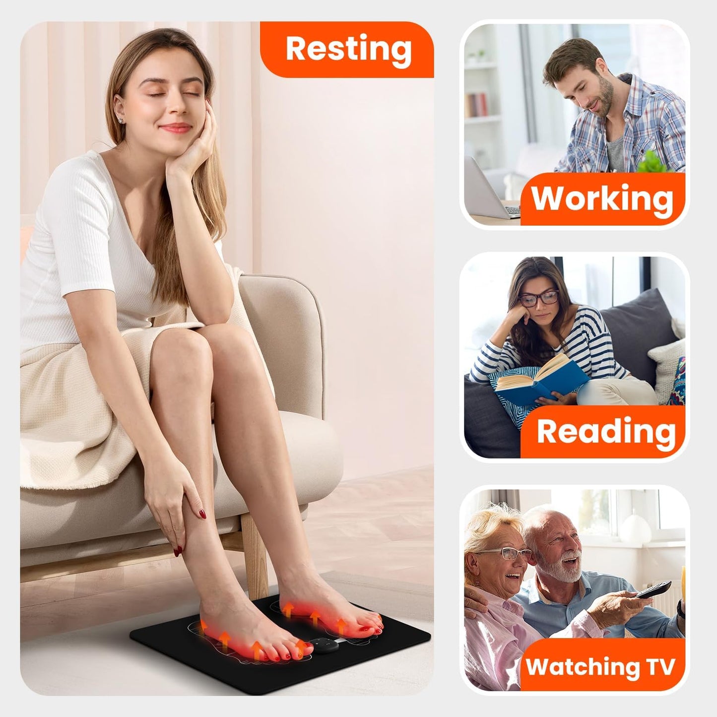 Portable Foot Massager for Tired Feet -6 Massage Modes,20-Min Timer, Pulse & Deep Tissue Relief, Travel-Friendly Comfort
