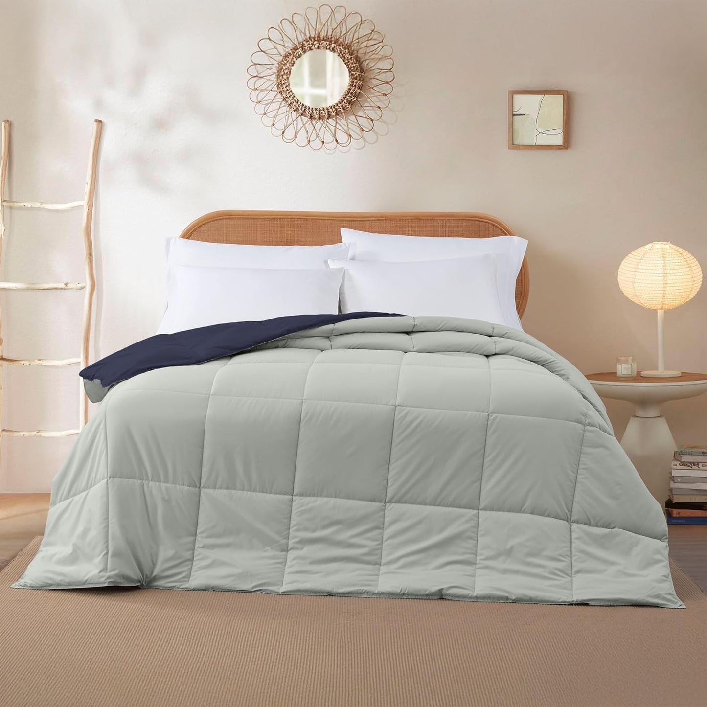 Modern Threads Down Alternative Reversible Comforter Navy/Silver King