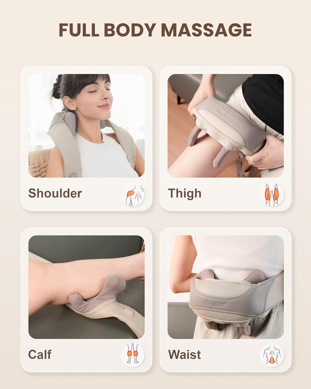 Cordless Neck Massager with Heat, 4D Deep Kneading Neck Shoulder Massager for Pain, Wireless Shiatsu Back Massager Pillow, Gifts for Men, Women Rechargeable