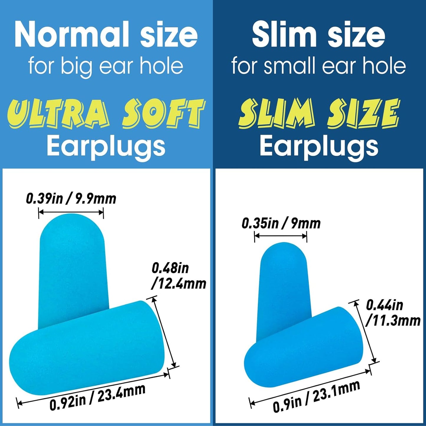 AZEN 100 Pairs Ear Plugs Bulk, NRR 32dB Soft Foam Ear Plugs for Sleeping Noise Cancelling, Earplugs for Concerts Shooting Swimming Noise Reduction (Slim Size)