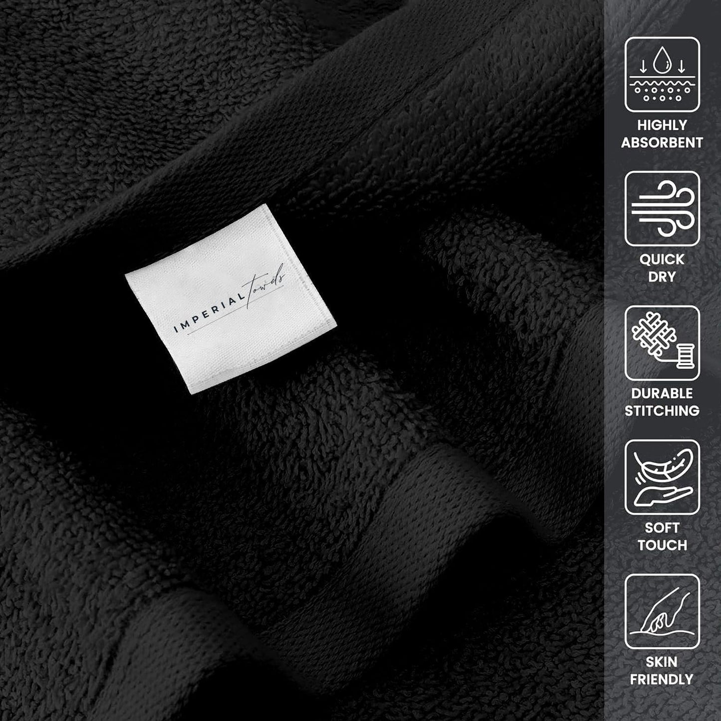 50 PK Saloon Towel Black