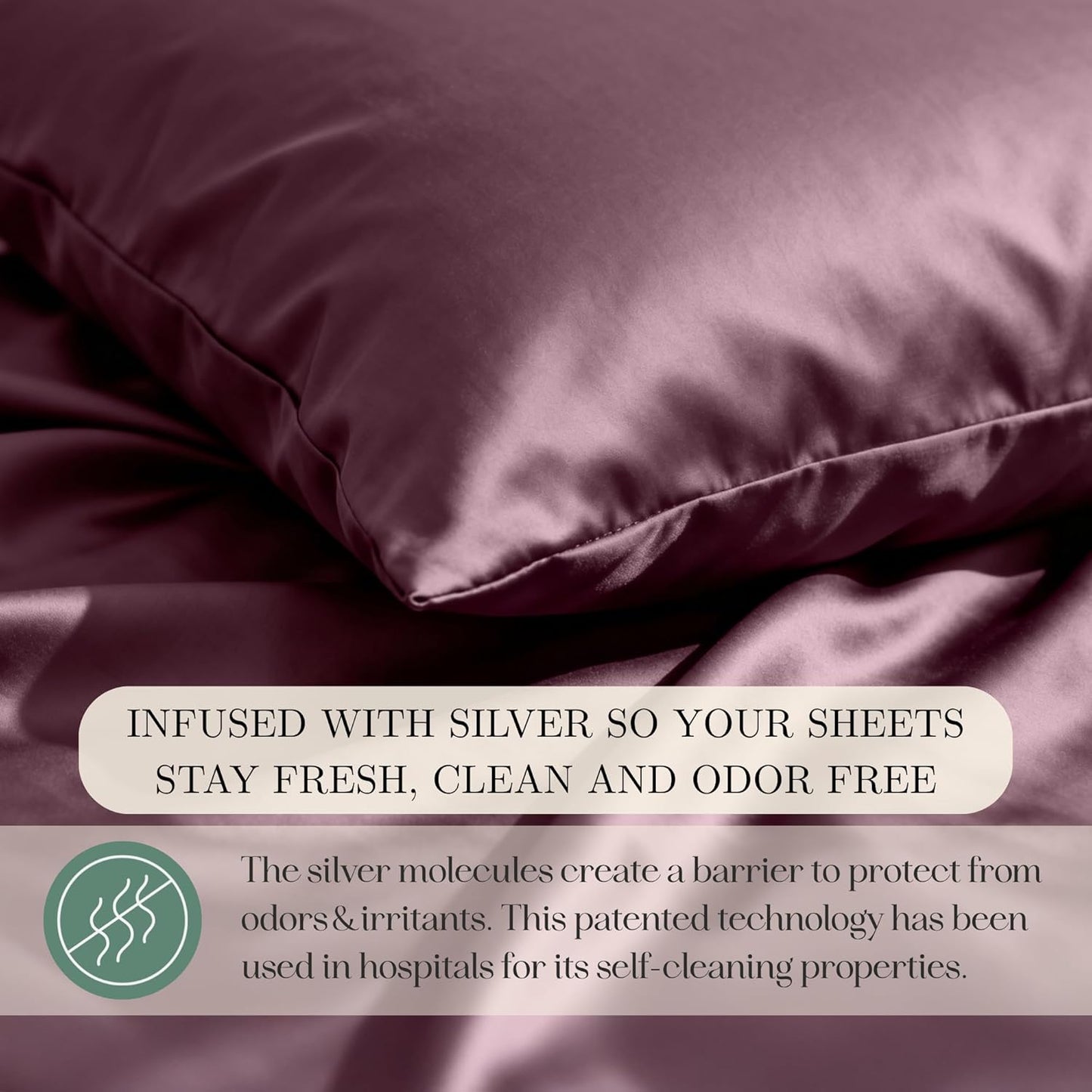 CASILVA Eucalyptus Sheets - Infused with Silver for Anti-Odor, Softer Than Silk Fibers, More Cooling Than Cotton - Perfect for Hot Sleepers & Sensitive Skin - 100% Tencel Lyocell - Queen Sheet Set