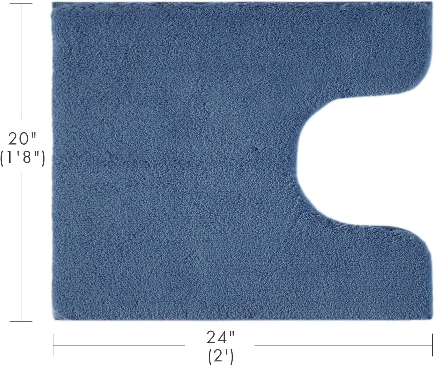 Madison Park Signature Marshmallow Bathroom Rug Non Slip, Luxrurious Plush Bath Mat, Absorbent, Quick Dry, Spa Design Bath Room Décor, 20x24, Navy