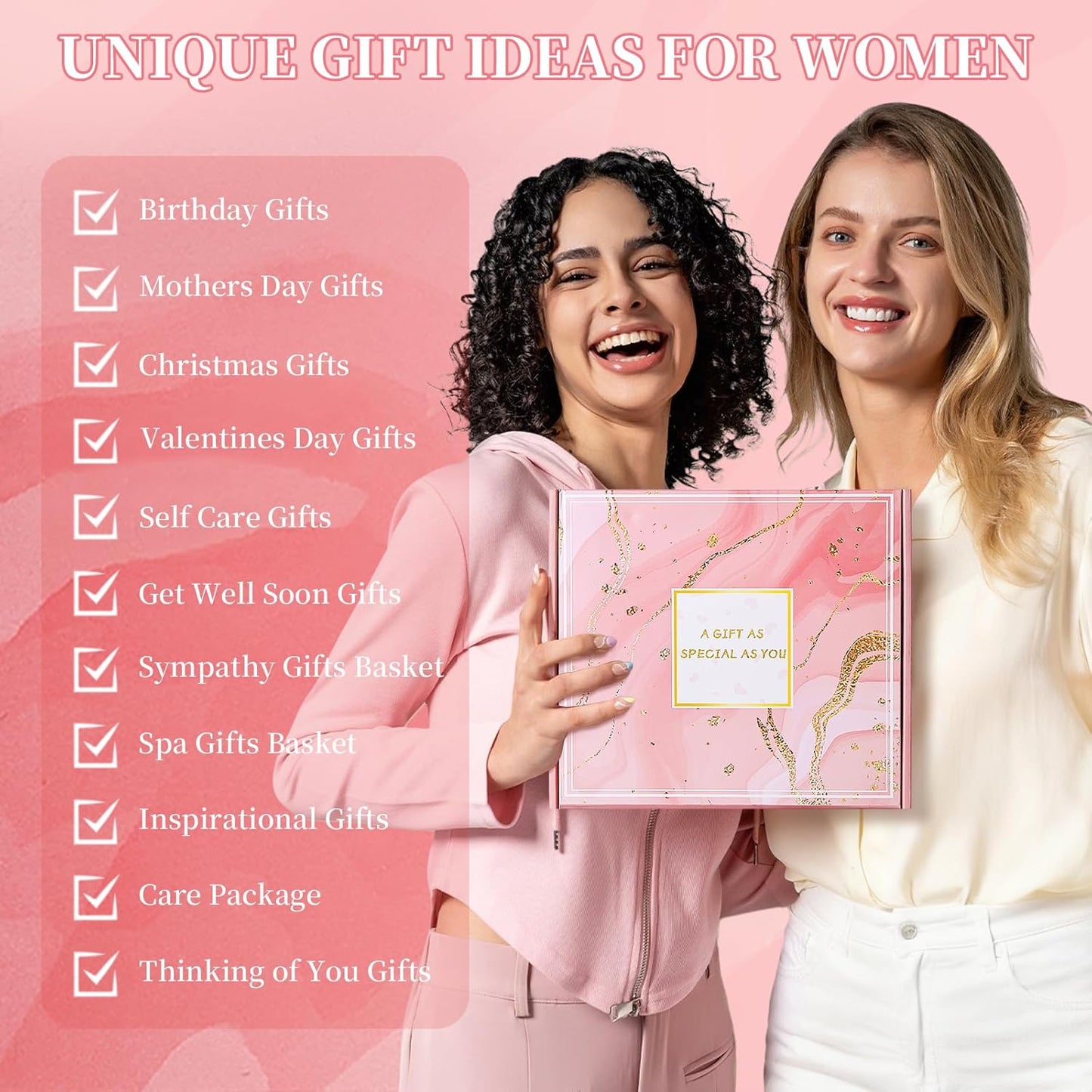 11-Piece Luxury Gift Set for Women - Birthday Gifts, Get Well Soon, Spa Self Care Package with Flannel Blanket, Scented Candle, Tumbler & More