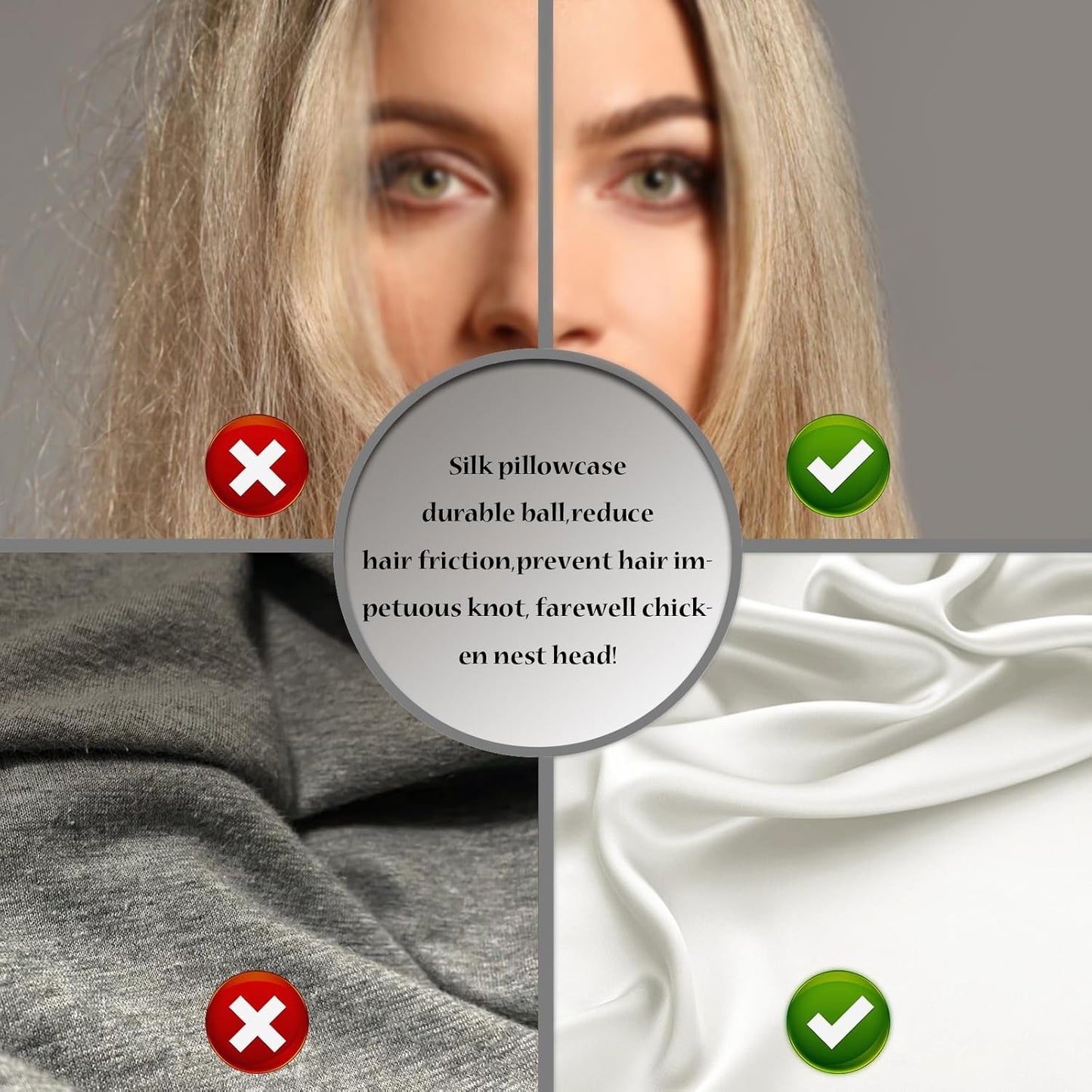 Silk Pillow Cases 2 Pack Soft Breathable and Sliky Standard Size Pillow Cases Set of 2,Natural Mulberry Satin Silk Pillowcase with Hidden Zipper for Hair and Skin (Ivory,20"X 26",2pcs)