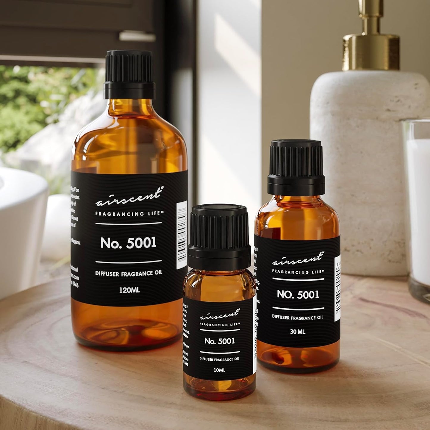 AirScent Baccarat Rouge Inspired Diffuser Oil - Perfume Dupe - Premium Fragrance Oil No. 5001 for Ultrasonic and Waterless Diffusers and Crafting - 30 mL, 1 fl oz Glass Dropper Bottle