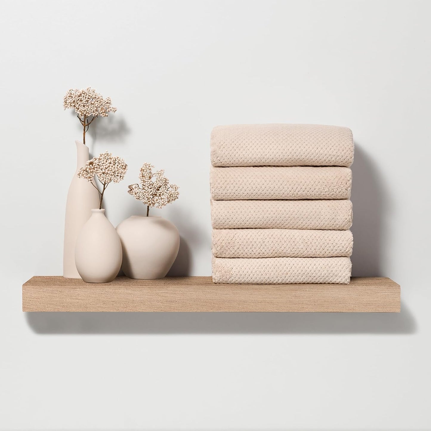 Fromm Softees Plush Microfiber Towels for Hair Salon, Barber, Spa, Ultra Soft Hair Wrap for Drying Hair, Hands, Face, Oatmeal, 20 x 34 Inches, 6 Pack